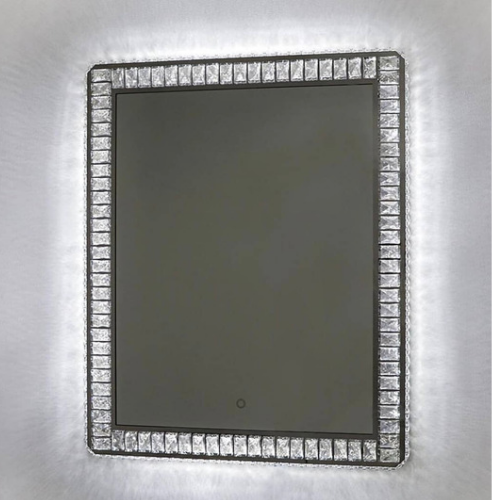 Square Crystal Stone LED Mirror