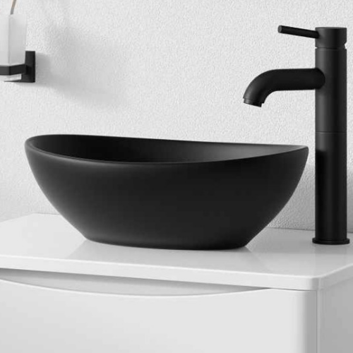 Egg Shape Black CounterTop Basin