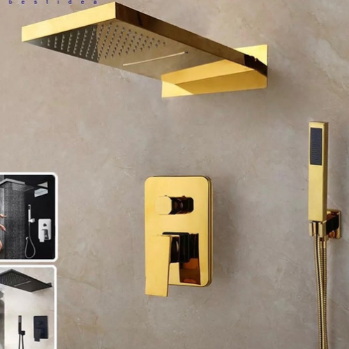 Waterfall Gold Conduit Shower