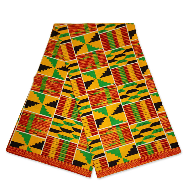 African Purple / Orange print fabric KENTE Ghana wax cloth AF-4009 - 100% Cotton