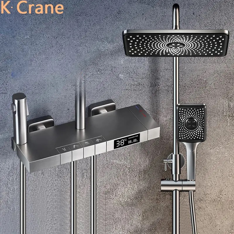Crane Led Luxury Grey Shower