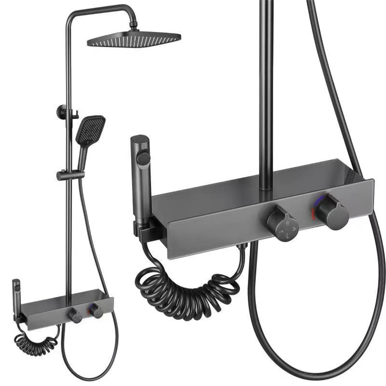 Cryst Led Luxury Grey Shower