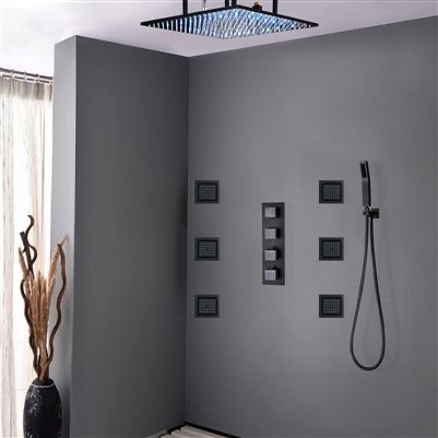 Orc Black LED Shower Conduit Shower