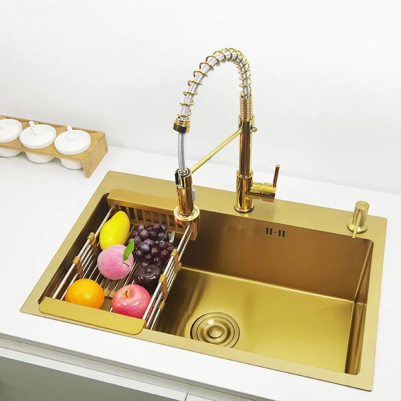 Gold Single-Bowl Handmade Sink