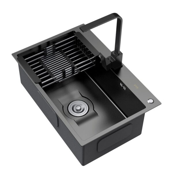 Black Single-Bowl Handmade Sink