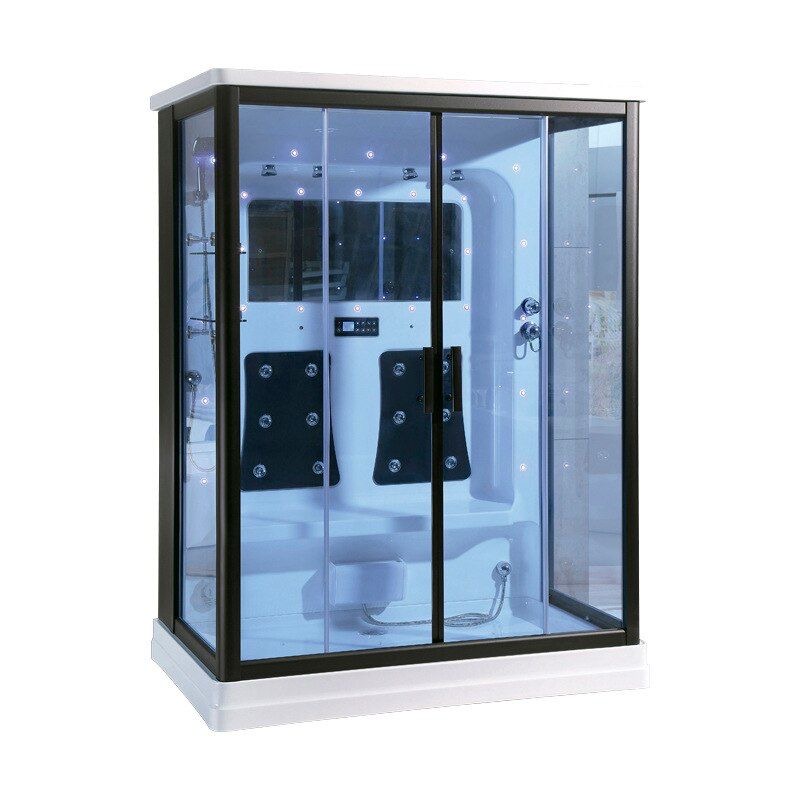 160cm x 100cm Black LowBase ShowerRoom