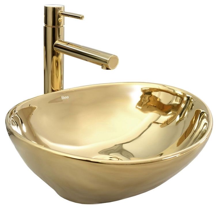 Egg Shape Gold CounterTop Basin