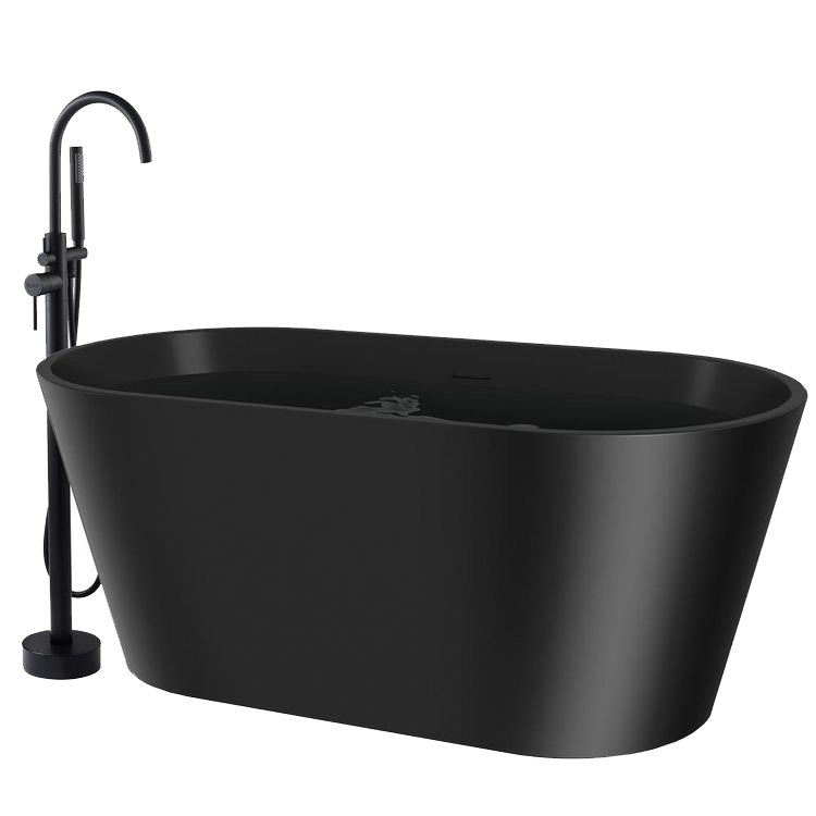 Black Matte Free-Standing Bathtub
